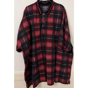 Specialty Collection Authentic Classics Polo Shirt – Plaid – Red Black – 2X